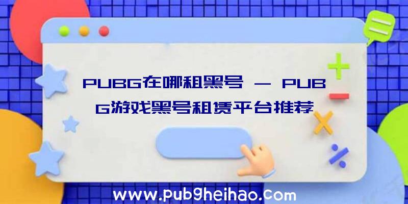 PUBG在哪租黑号